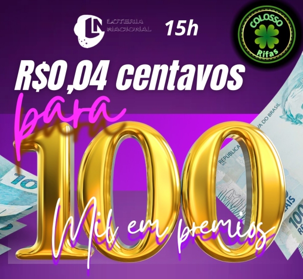 Sorteio loteria nacional R$ 0,4 para 100 mil em prêmios 